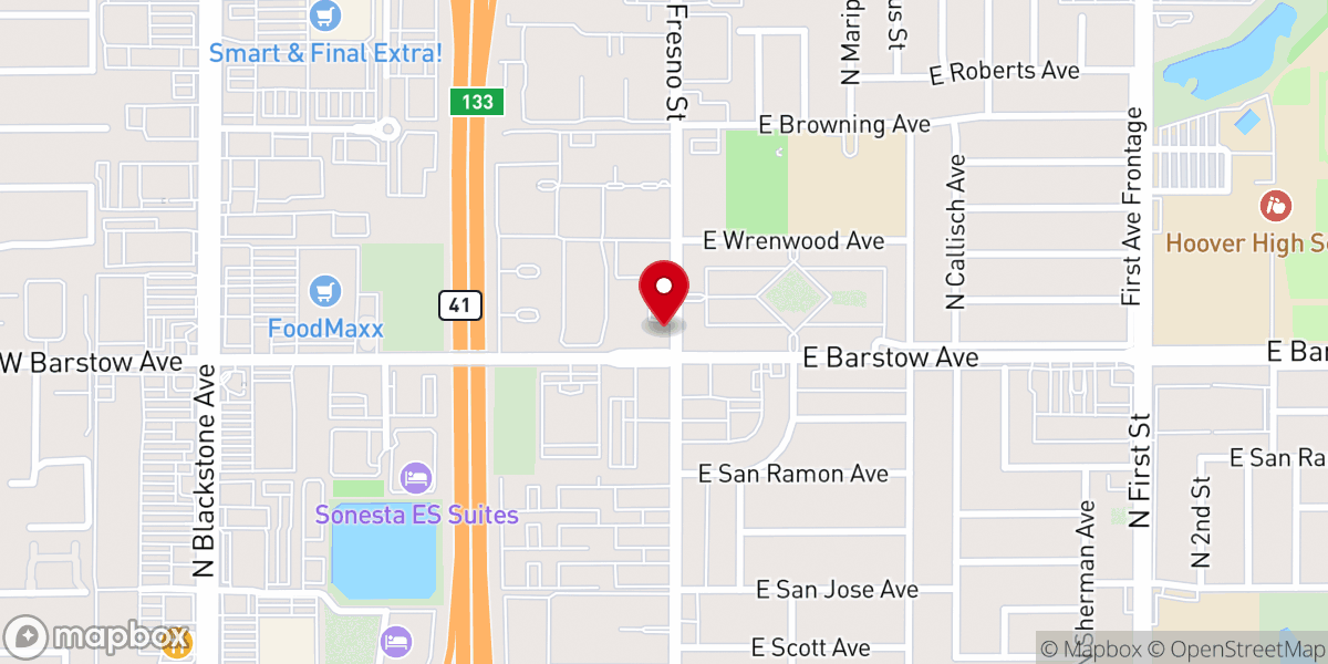 Map showing location of Hope Lutheran Church