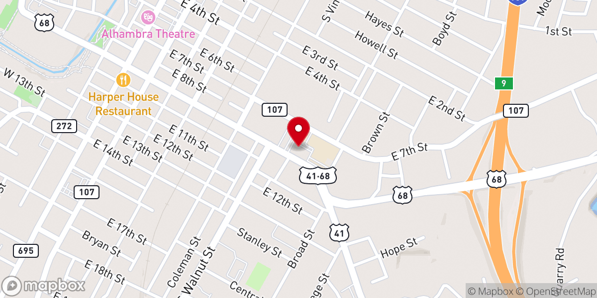 Map showing location of Saints Peter and Paul Catholic Church