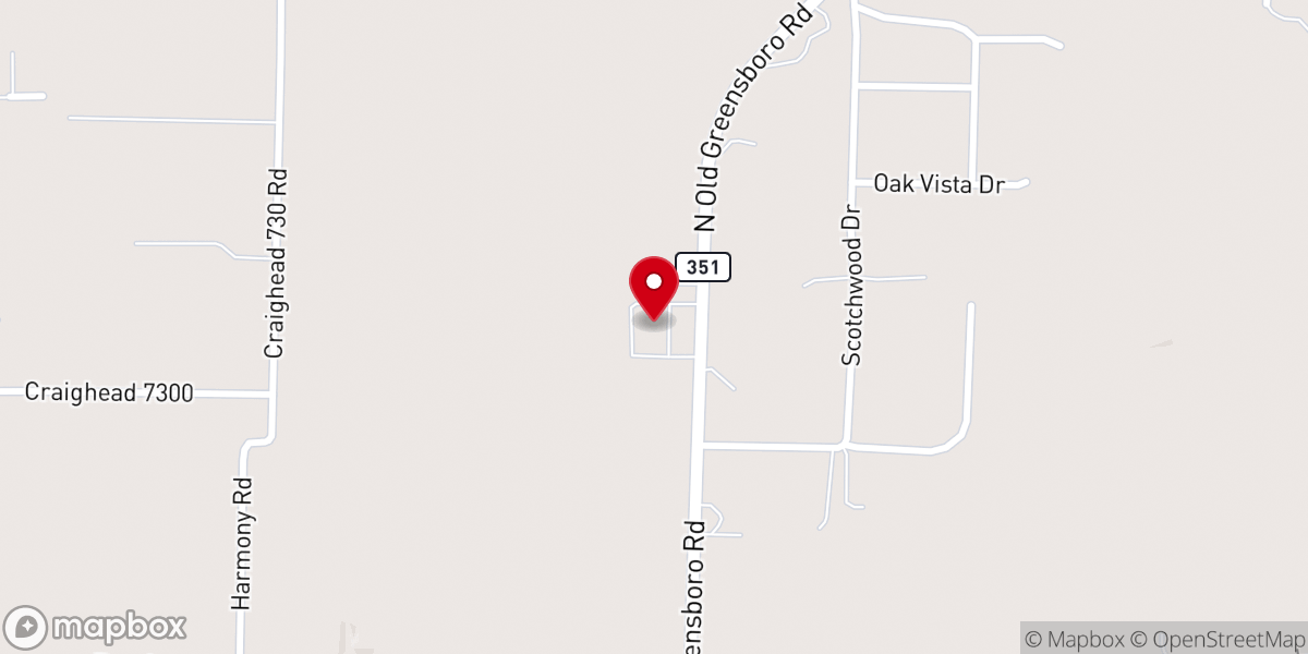 Map showing location of Prospect Missionary Baptist Church