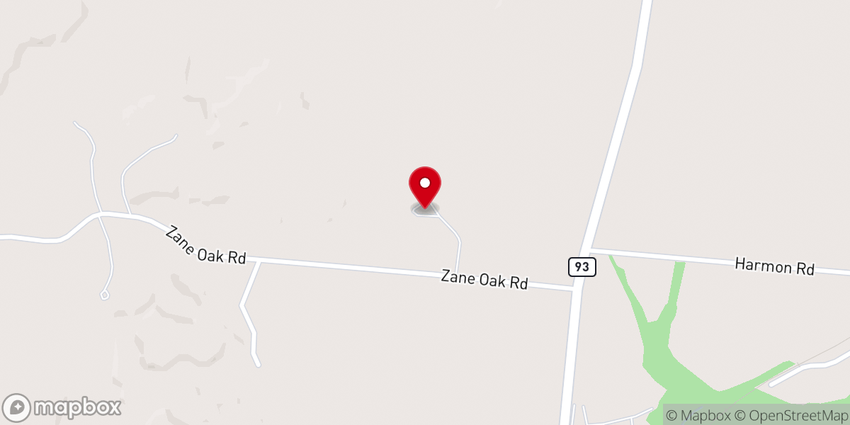 Map showing location of Oak Hill Church of Nazarene