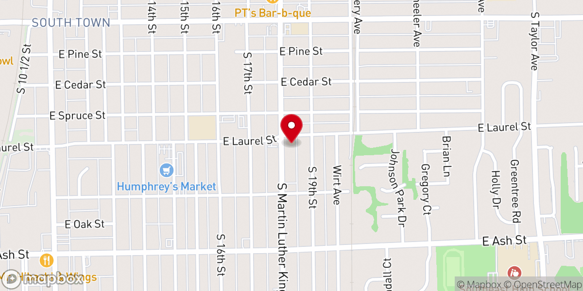 Map showing location of Pilgrim Rest Missionary Baptist