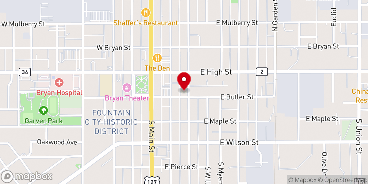 Map showing location of Faith United Methodist Church