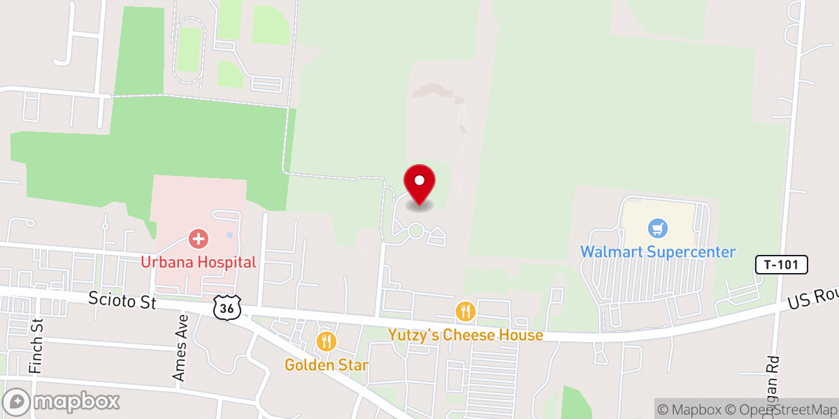 Map showing location of Urbana Grace Church