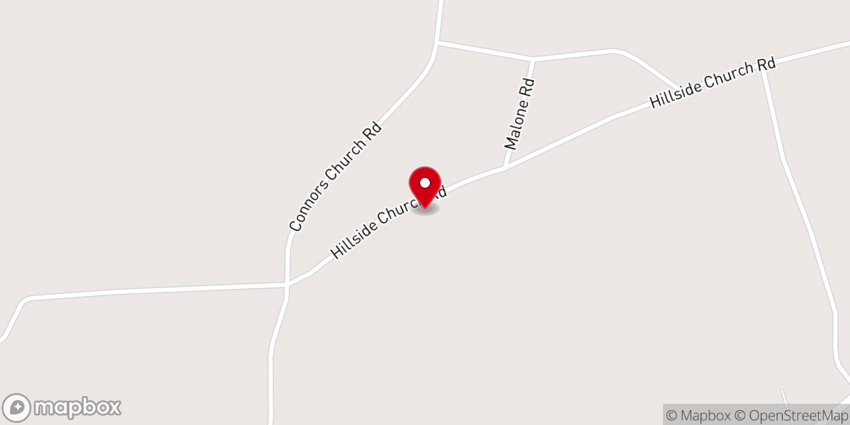 Map showing location of Hillside Church of God