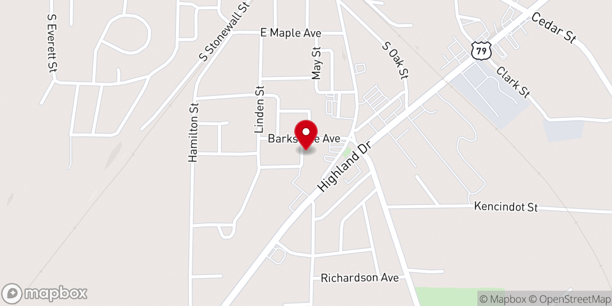 Map showing location of mckenzie baptist church.