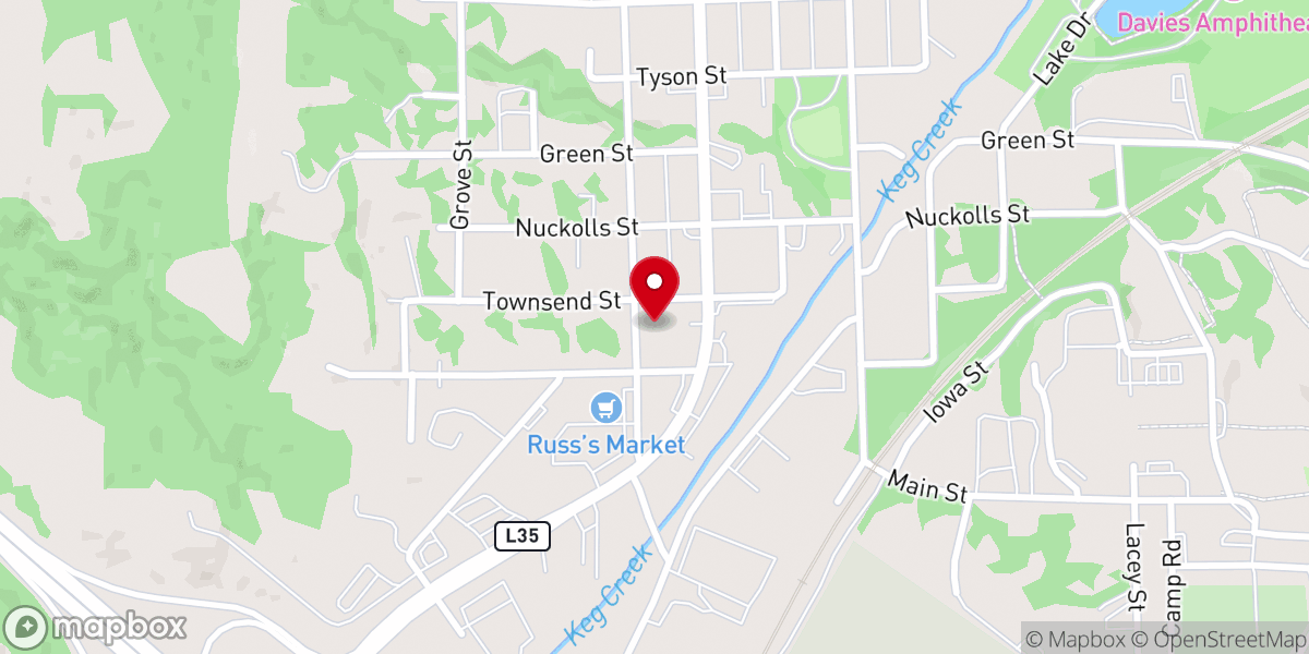 Map showing location of Bible Baptist Church