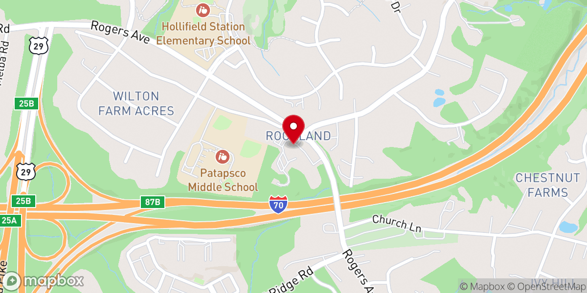 Map showing location of Crossroads Church of The Nazarene