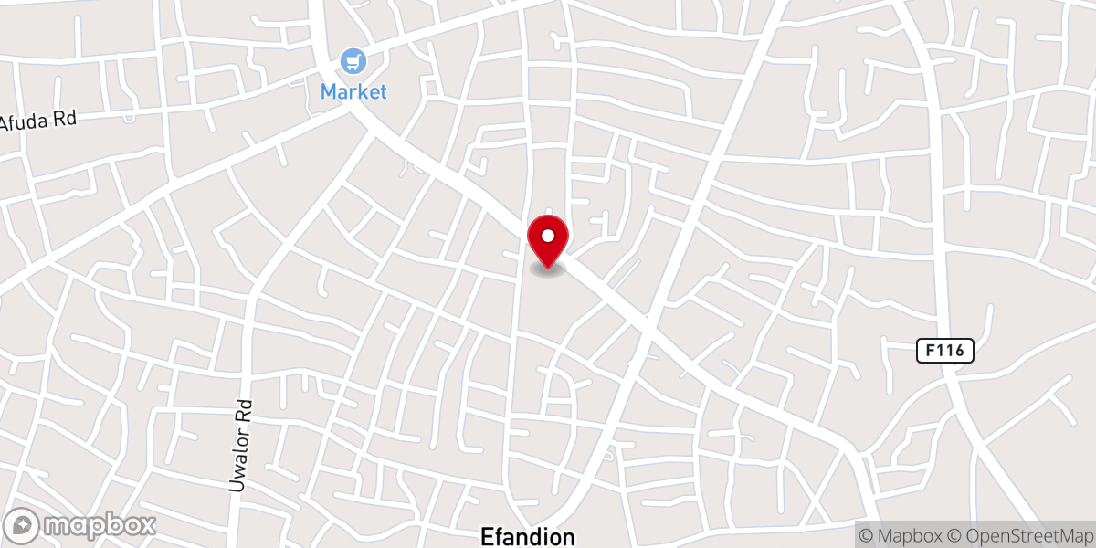 Map showing location of GOD'S TABERNACLE OF HEALING AND DELIVERANCE OUTREACH WORLDWIDE (Uromi Branch)