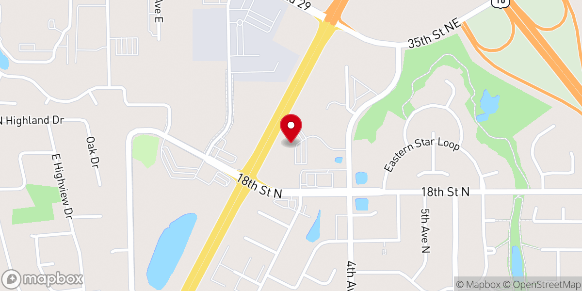Map showing location of Living Waters Lutheran Church