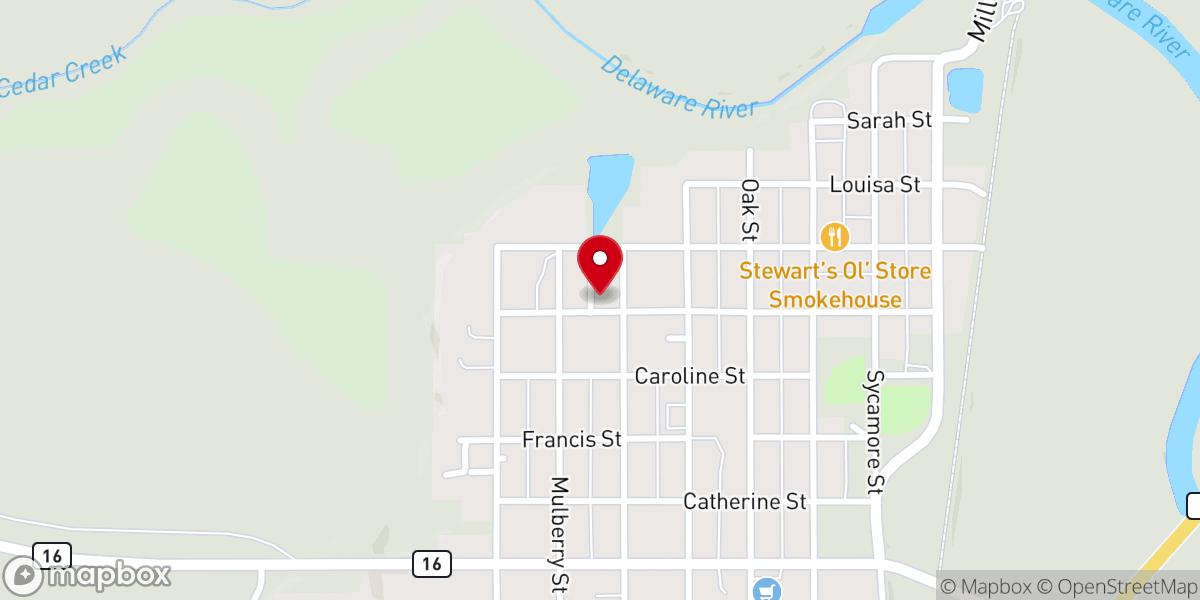 Map showing location of Valley Falls United Methodist Church