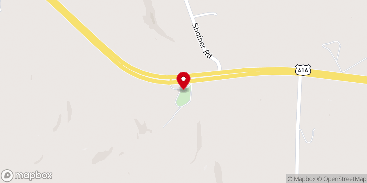Map showing location of Shofner Lutheran Chapel