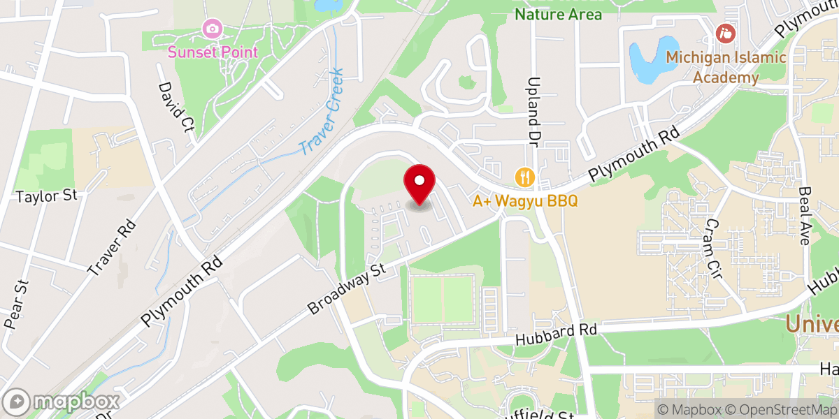 Map showing location of Ann Arbor Christian Reformed Church