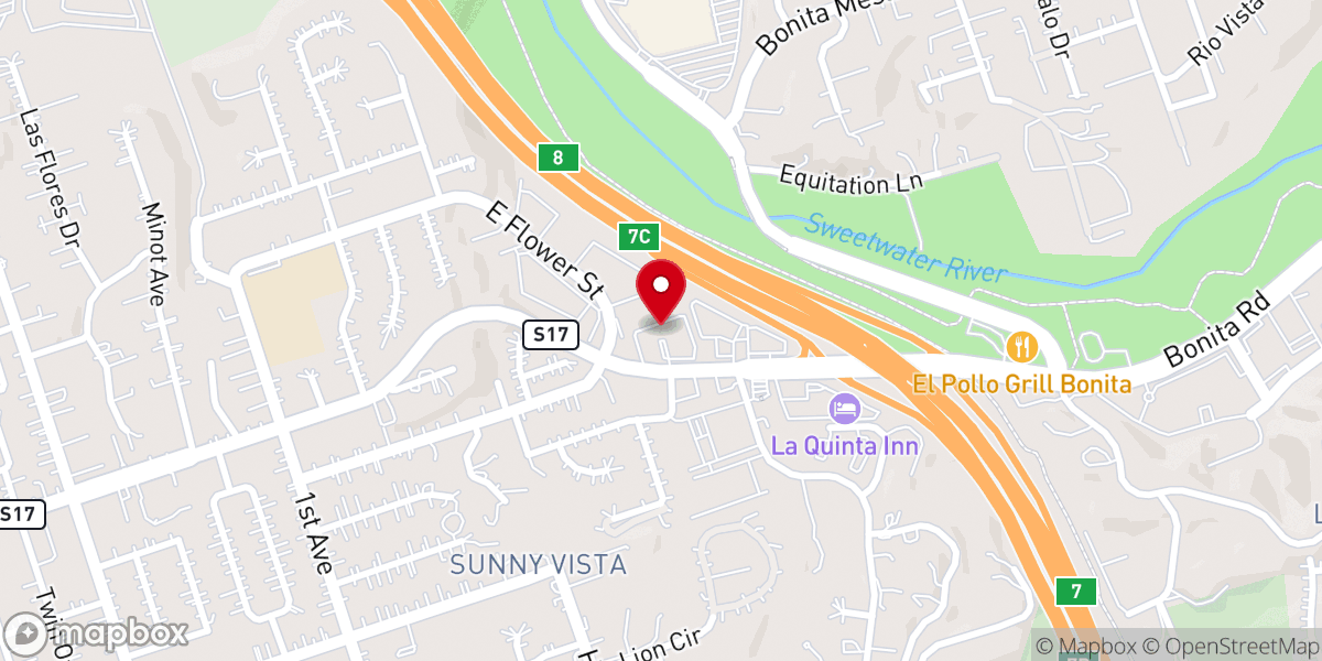 Map showing location of Bonita Road Baptist Church