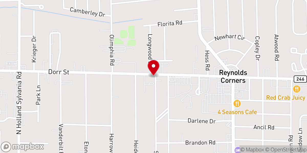 Map showing location of Dorr Street Church of God