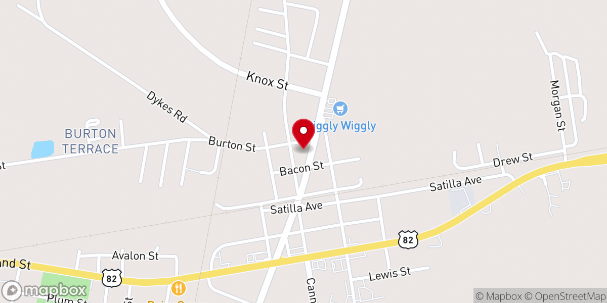 Map showing location of Eternal Life Baptist Church