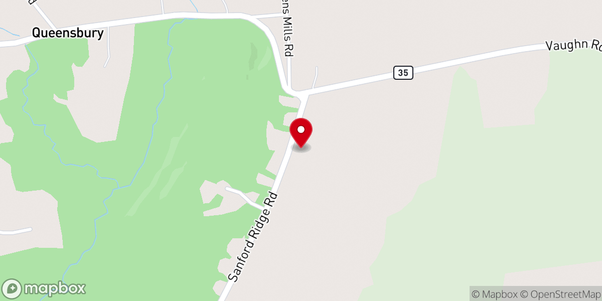 Map showing location of Sanfords Ridge Church