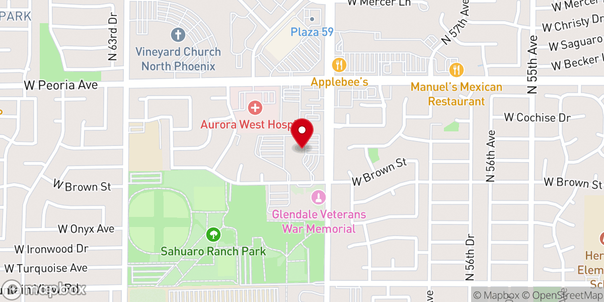 Map showing location of First Southern Baptist Church of Glendale