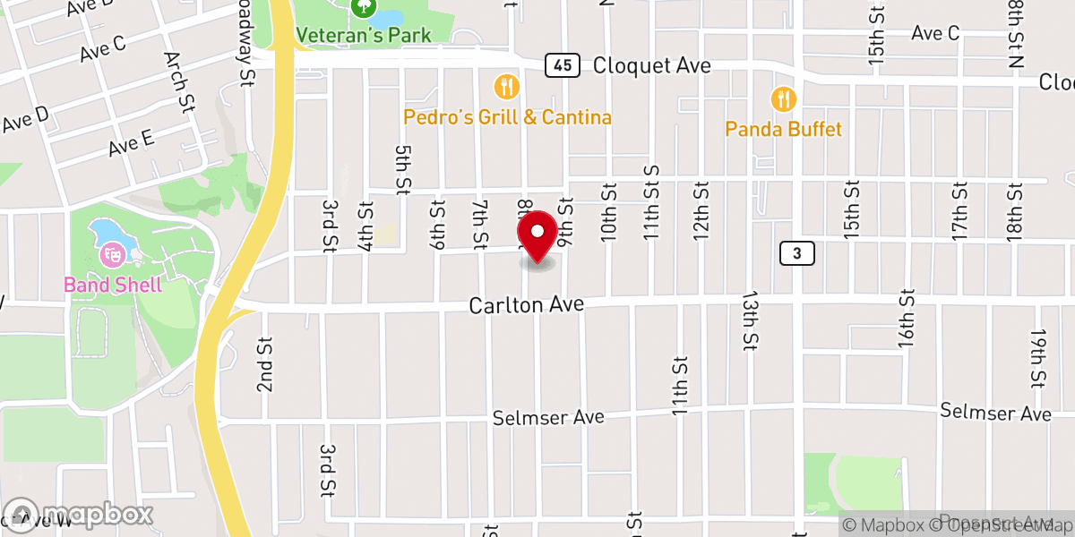 Map showing location of Cloquet Community Church - Cloquet