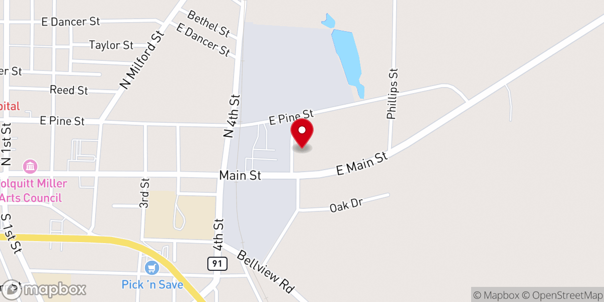 Map showing location of Colquitt United Methodist Church Food Pantry