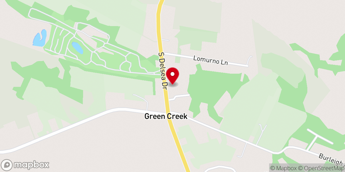 Map showing location of Green Creek Community Church