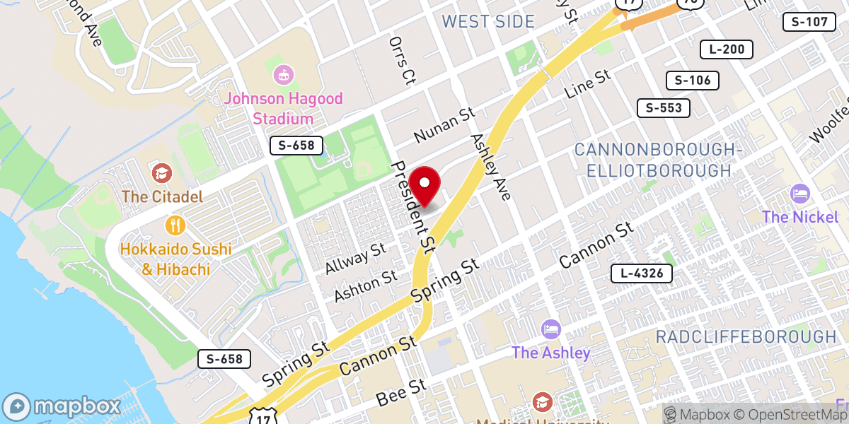 Map showing location of Nichols Chapel African Methodist Episcopal Church