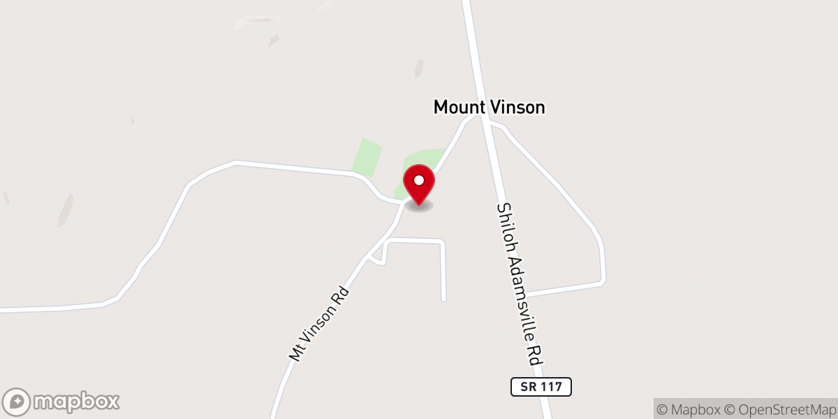 Map showing location of Mt Vinson U.M. Church
