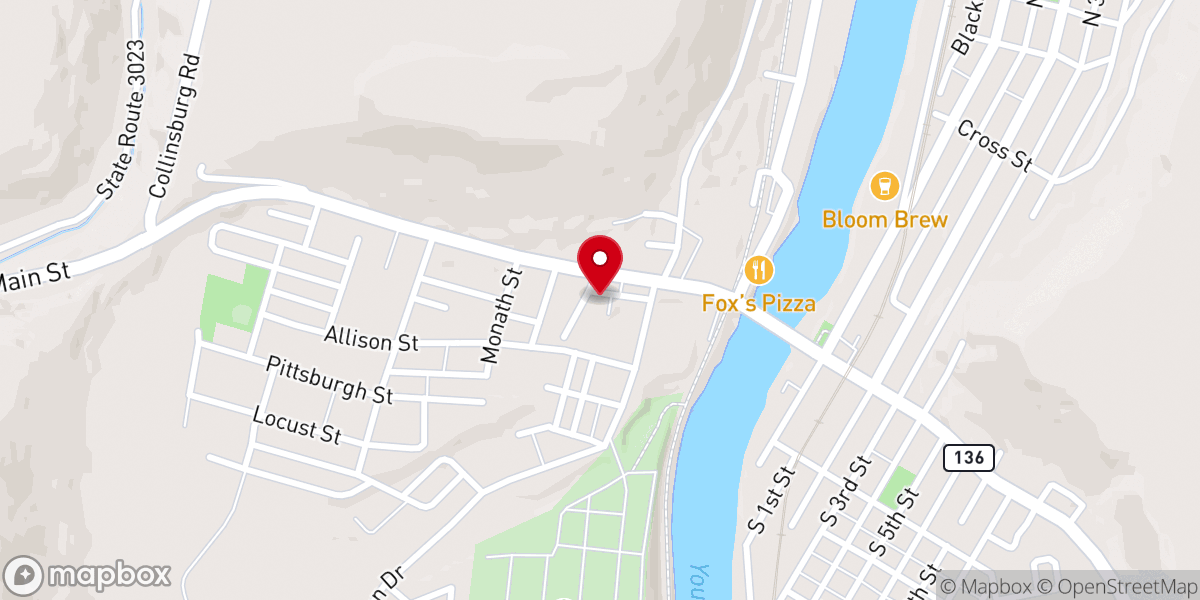 Map showing location of Bible Fellowship Community Church