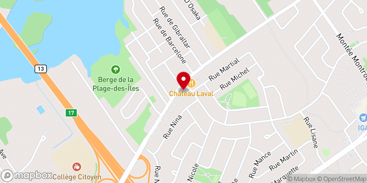 Map showing location of Centre Islamique Ahmadiyya de Laval