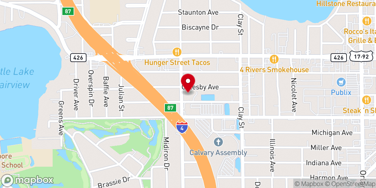 Map showing location of Kress Memorial Seventh-Day Adventist Church