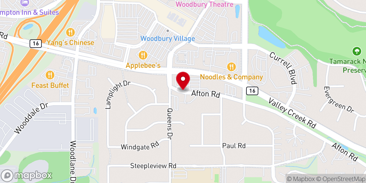 Map showing location of Woodbury Lutheran Church - Node & P&R Load