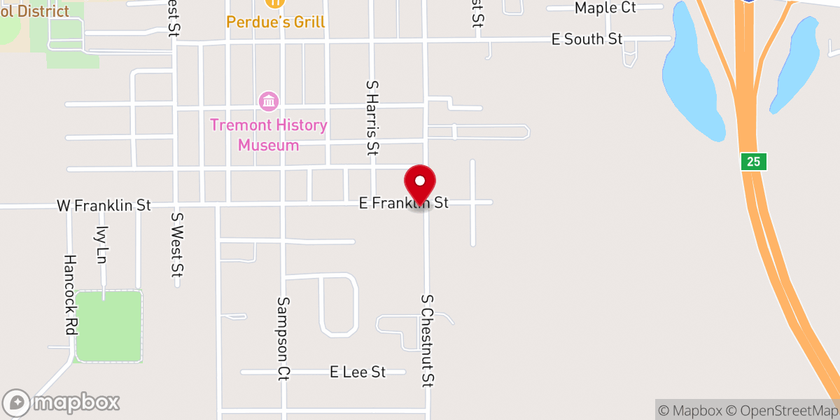 Map showing location of Apostolic Christian Church of Tremont