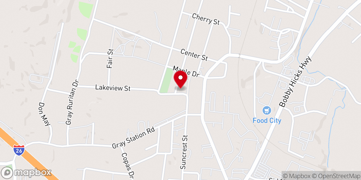 Map showing location of Gray United Methodist Church