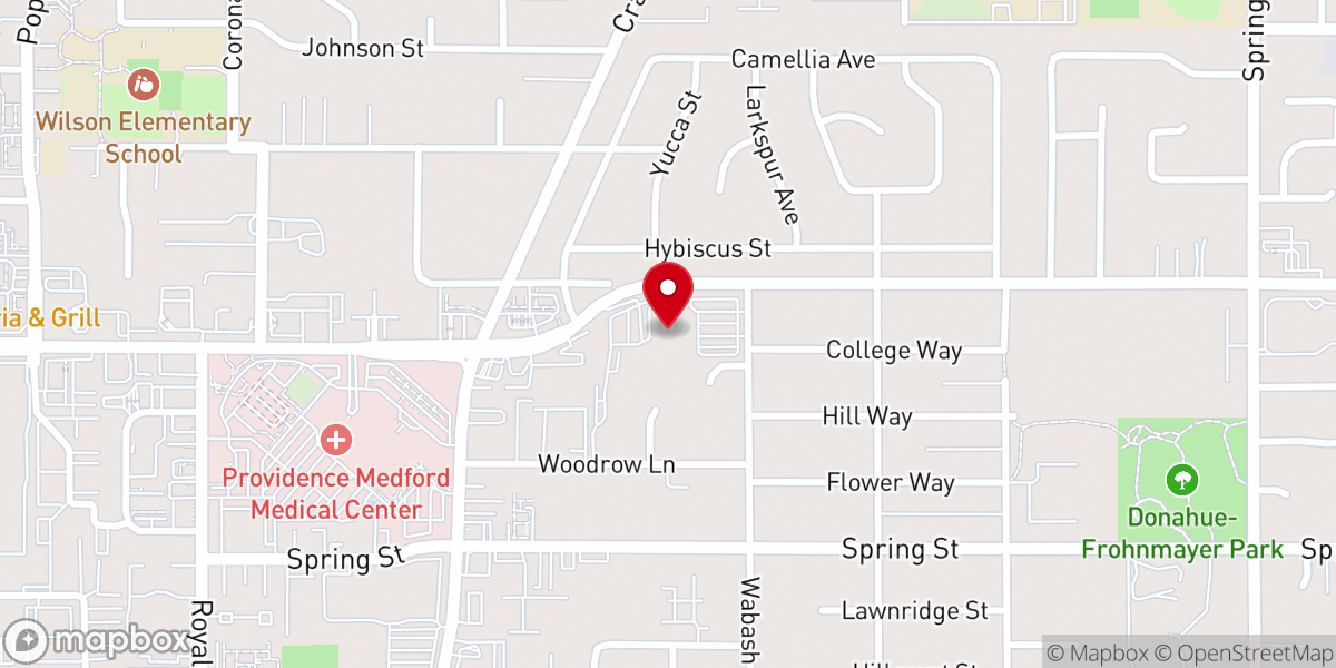 Map showing location of Rogue Valley Church