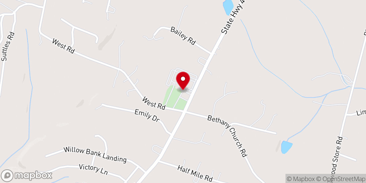 Map showing location of Poplar Springs Baptist Church