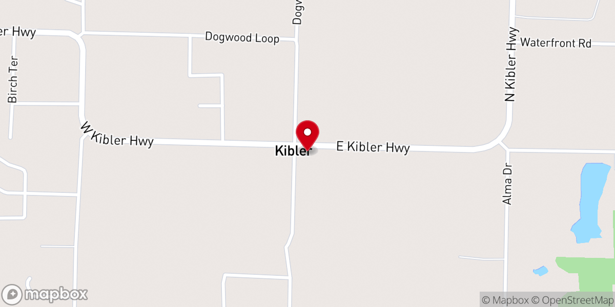 Map showing location of Kibler Methodist Church