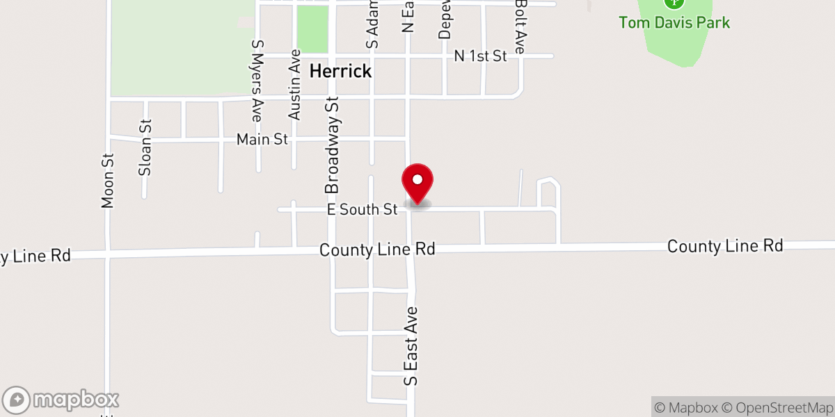 Map showing location of The First Christian Church of Herrick
