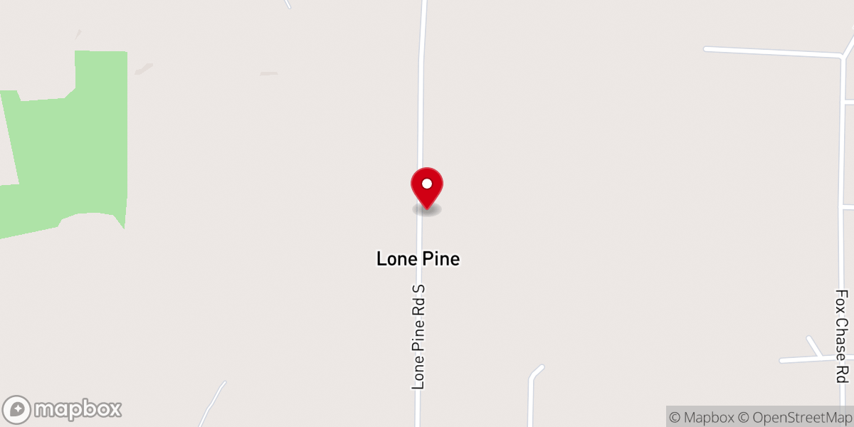 Map showing location of Lone Pine Baptist Church
