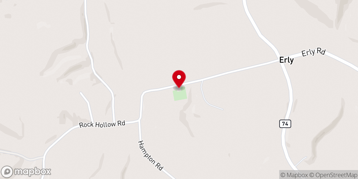 Map showing location of Mount Vernon Church