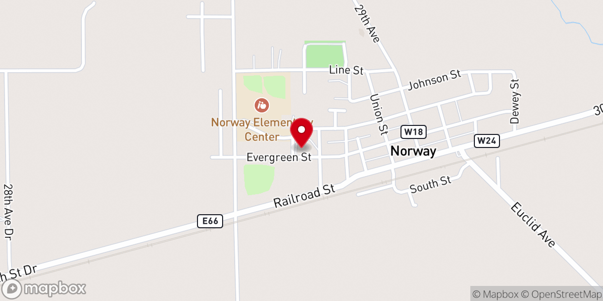 Map showing location of St. Michael Catholic Church