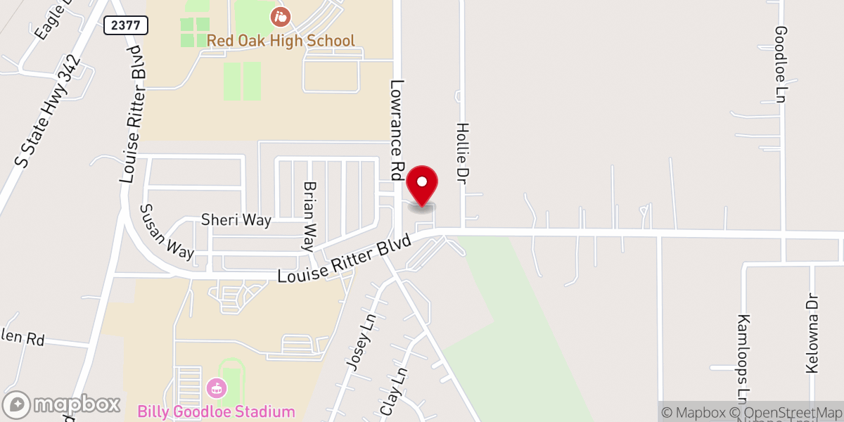 Map showing location of LifePoint Community Church, Red Oak, TX