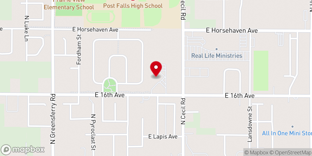 Map showing location of His Place Evangelical Free Church