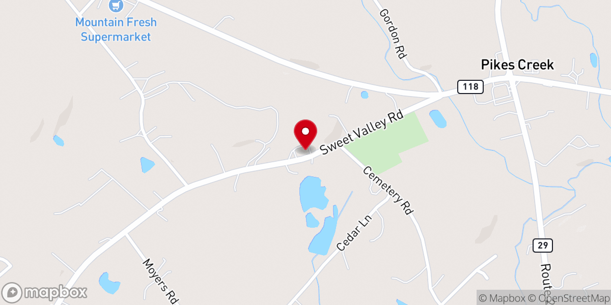 Map showing location of Maple Grove United Methodist Church