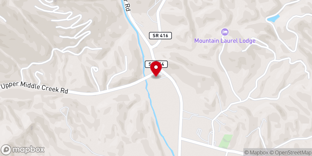 Map showing location of First Smoky Mountain Church
