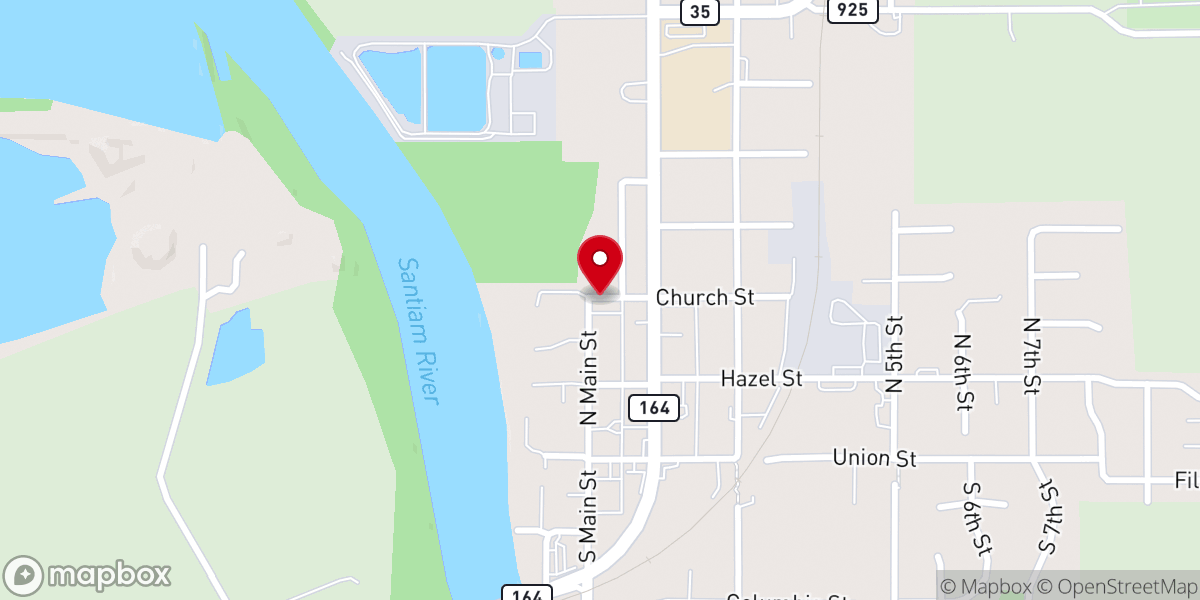 Map showing location of Jefferson Masonic Lodge