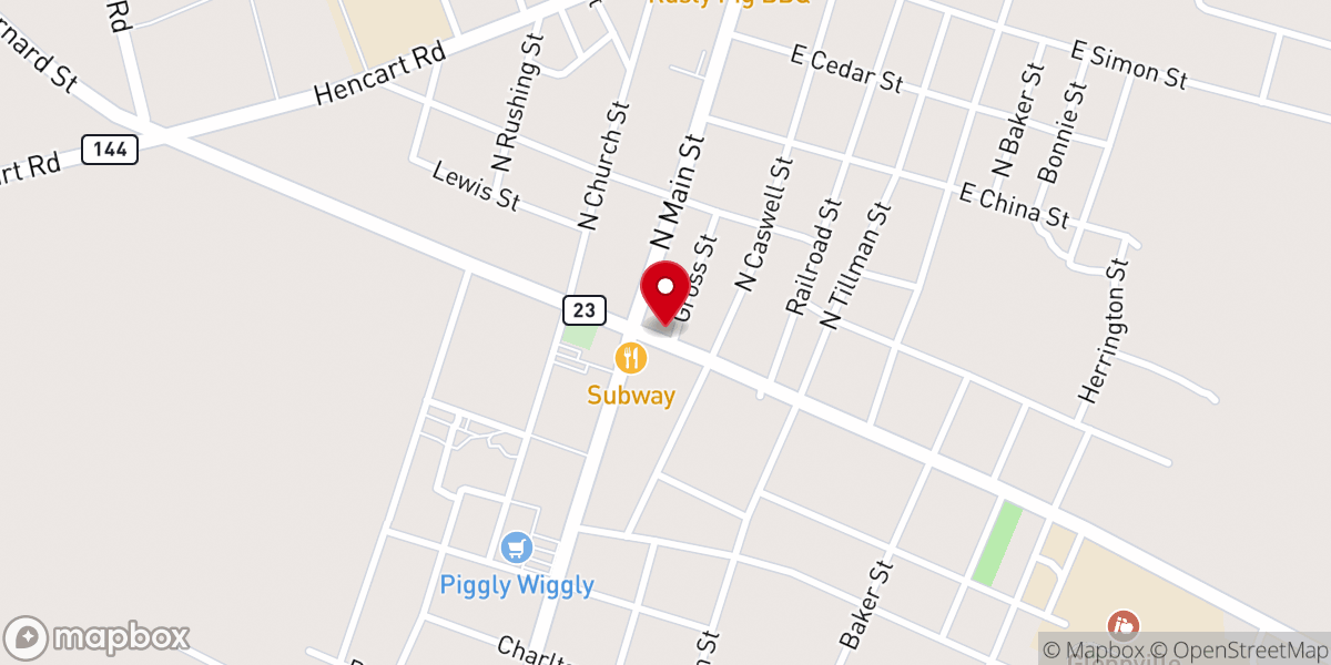 Map showing location of Glennville Chapel