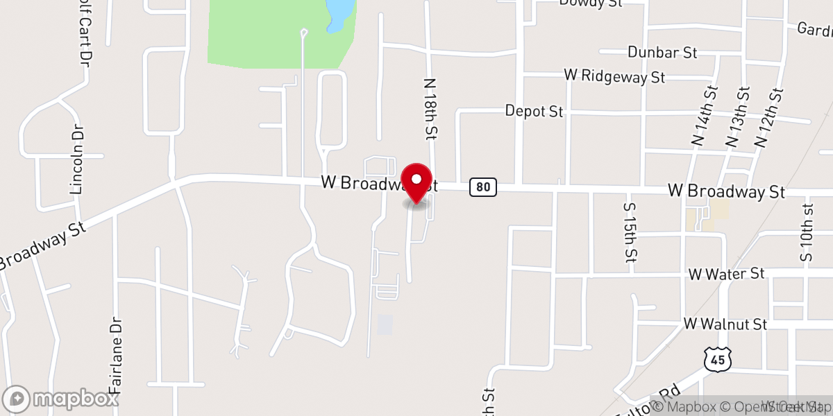 Map showing location of First Church of the Nazarene
