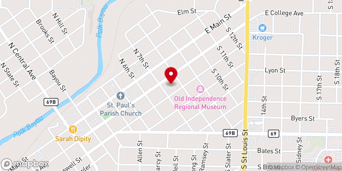 Map showing location of First Presbyterian Church