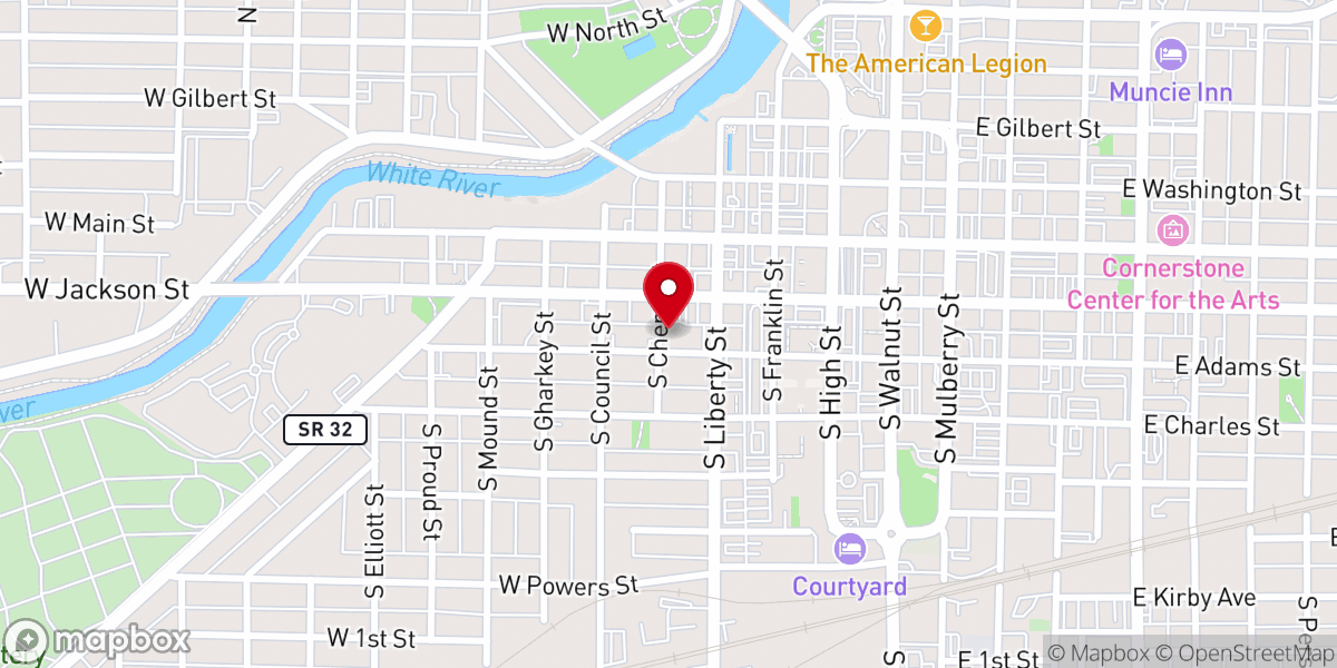 Map showing location of Muncie Friends Church