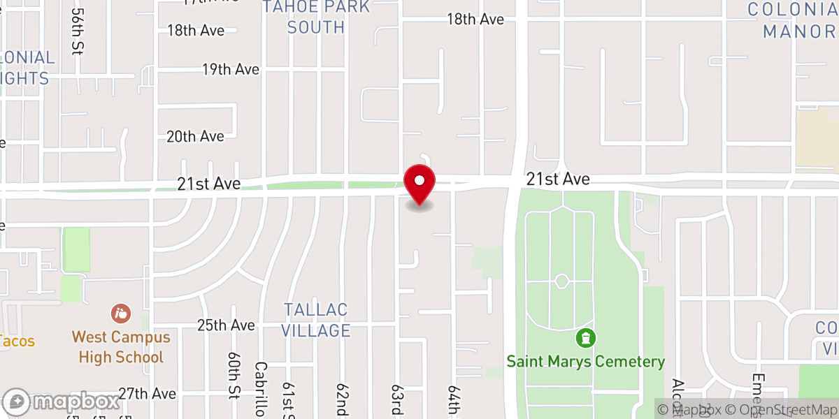 Map showing location of Colonial Baptist Church