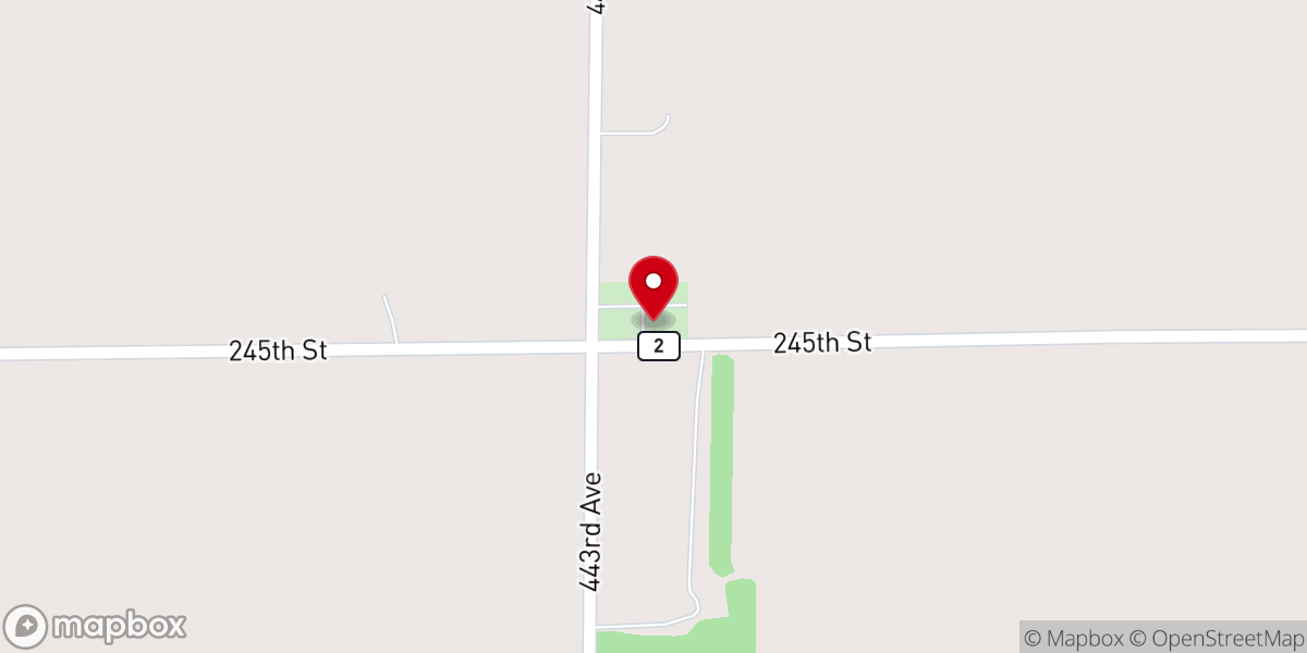 Map showing location of Center Free Lutheran Church